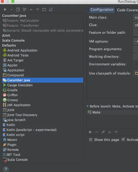 Configuration list